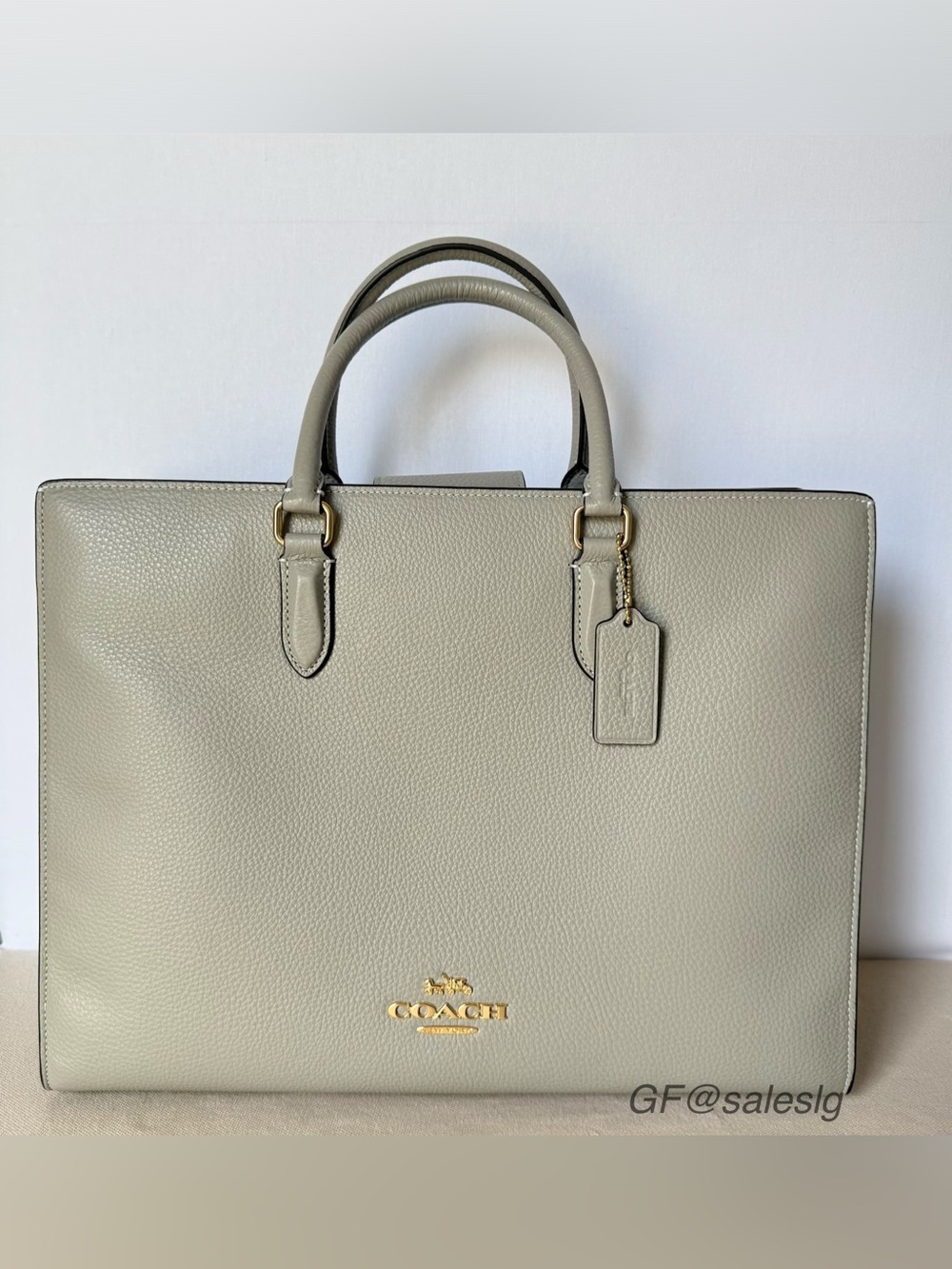 NWT Coach Maggie Tote large Gold/Dove Grey Shoulder Bag for work and school